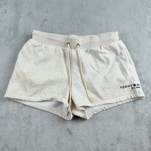 Tommy Hilfiger Sweatshorts Womens Medium Beige Neutral Elastic Waist Pull‎ On